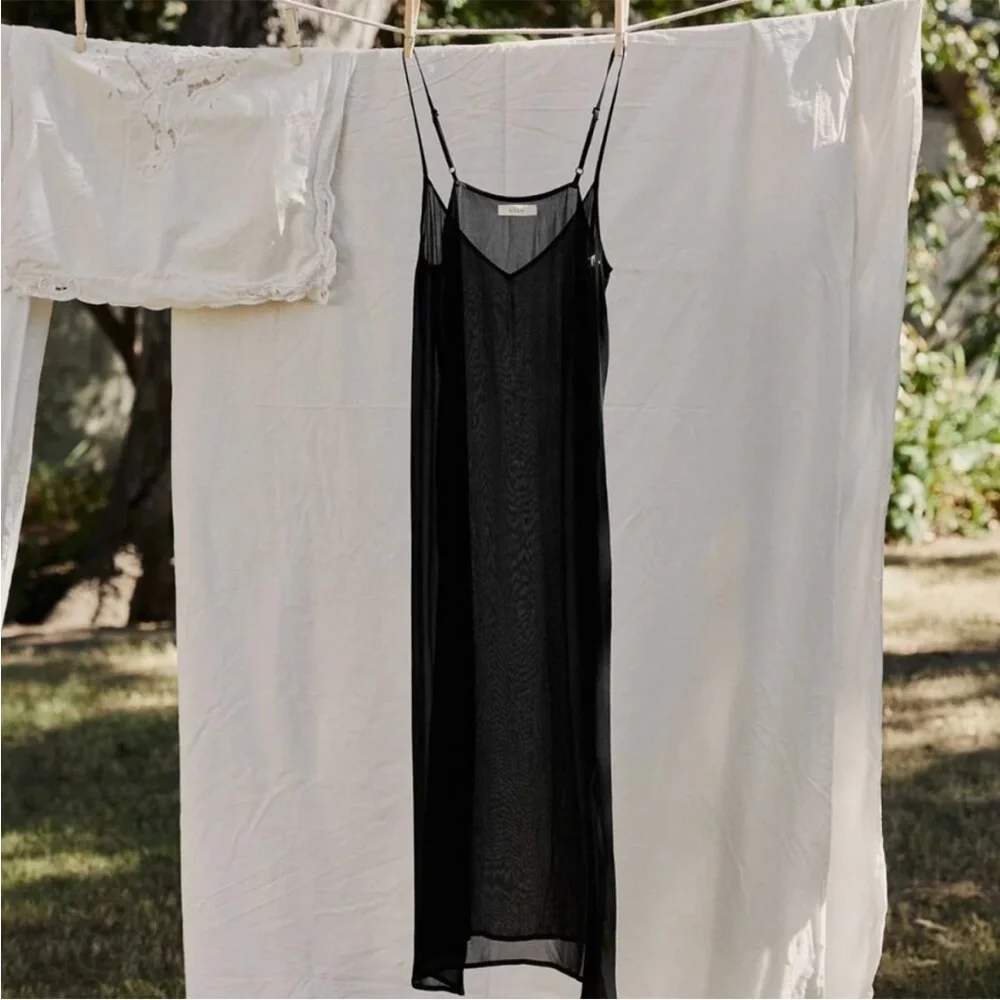 |Doen| Black Sheer Slip Dress Size XS NWT - Picture 1 of 13